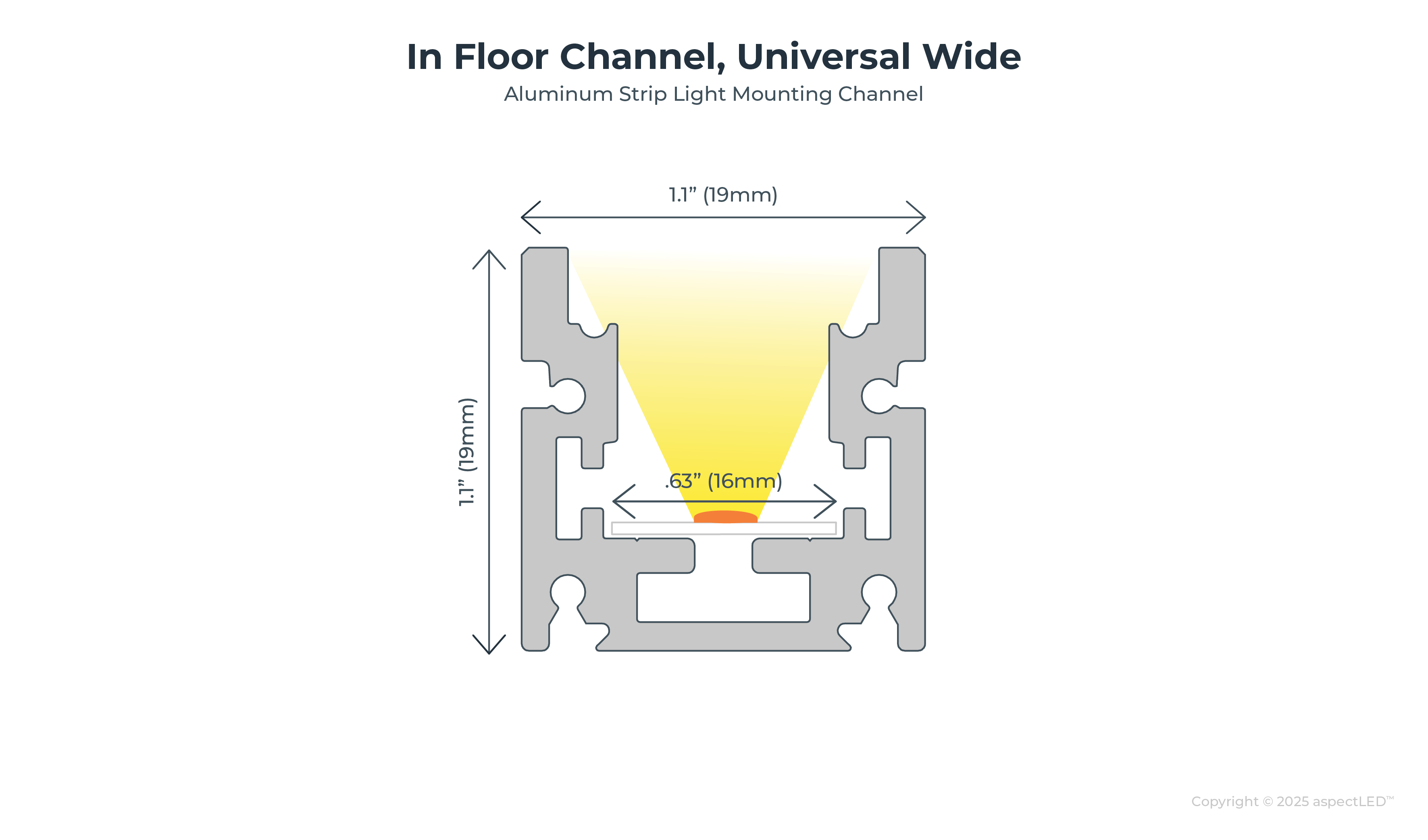 In Floor LED Channel, Universal Wide (IP65) - aspectLED